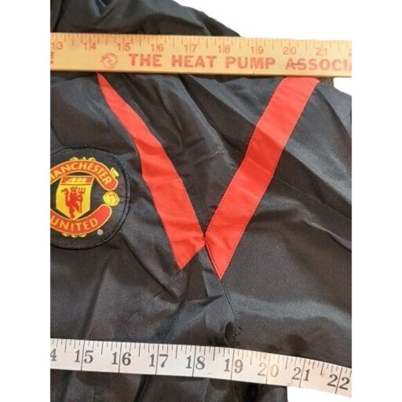 Manchester United Windbreaker Men Sz S MUFC Full Zip Black Red Soccer Sportswear - Picture 5 of 7